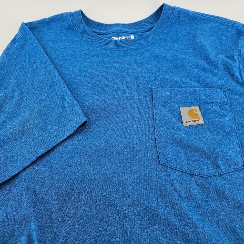 Carhartt Men's Medium Blue Cotton‎ Blend Graphic Back Pocket Relaxed Fit T-Shirt